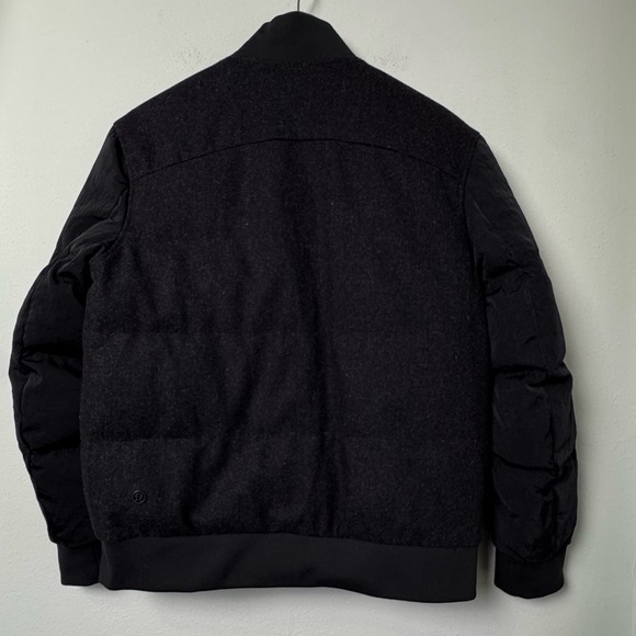 Lululemon Roam Far Wool Goose Down Bomber Puffer Jacket Black/Heathered Black 10 - Picture 12 of 16